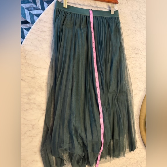 Lucy Paris Green Pleated Tulle Skirt - Picture 9 of 9